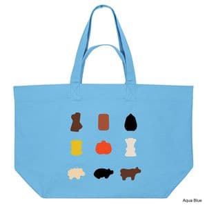 Aqua Blue Agricola Tokens Shopping Bag