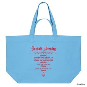 Aqua Blue Trouble Brewing Shopping Bag