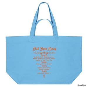 Aqua Blue Bad Moon Rising Shopping Bag