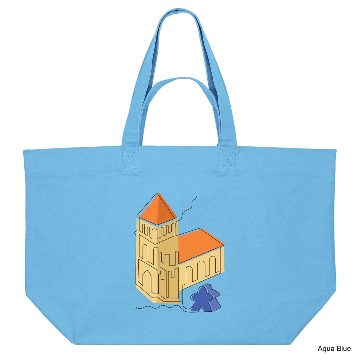 Aqua Blue Carcassonne Shopping Bag