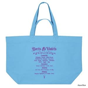 Aqua Blue Sects & Violets Shopping Bag