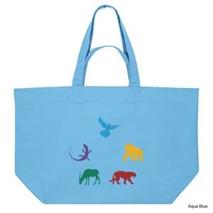 Aqua Blue Ark Nova Animals Shopping Bag