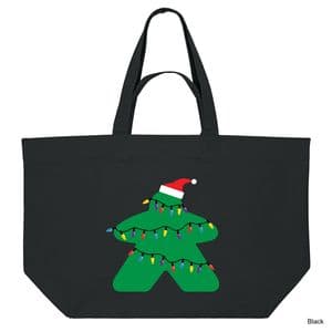 Black Christmas Lights Meeple Shopping Bag
