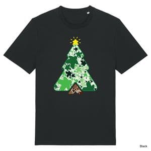 Black Christmas Tree Meeple T-Shirt