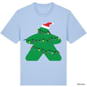 Blue Soul Christmas Lights Meeple T-Shirt
