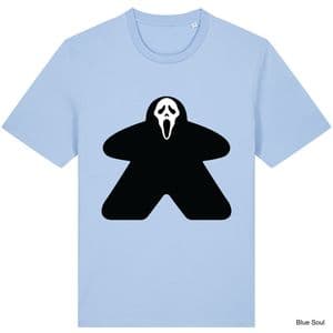 Blue Soul Ghost Face Meeple T-Shirt