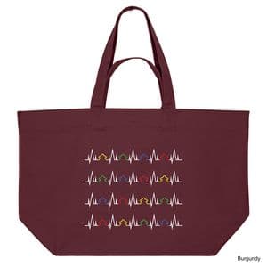 Burgundy Meeple Beats Shopping Bag