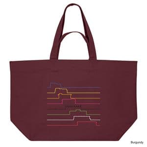 Burgundy Ticket to Ride Shopping Bag