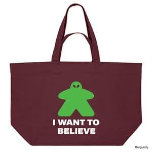 Burgundy Alien Meeple Shopping Bag