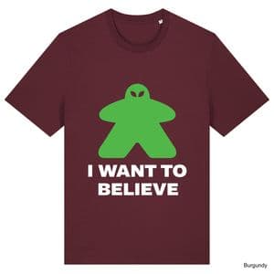 Burgundy Alien Meeple T-Shirt