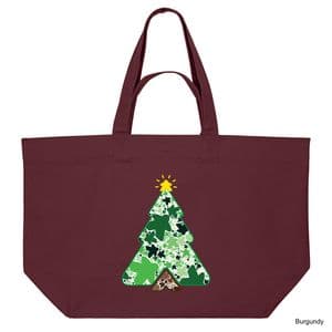 Burgundy Christmas Tree Meeple Shopping Bag
