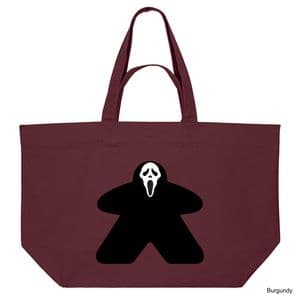 Burgundy Ghost Face Meeple Shopping Bag