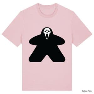 Cotton Pink Ghost Face Meeple T-Shirt