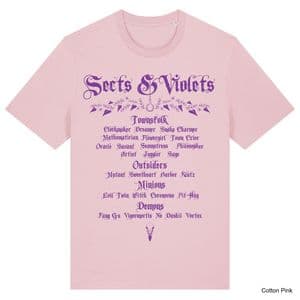 Cotton Pink Sects & Violets T-Shirt