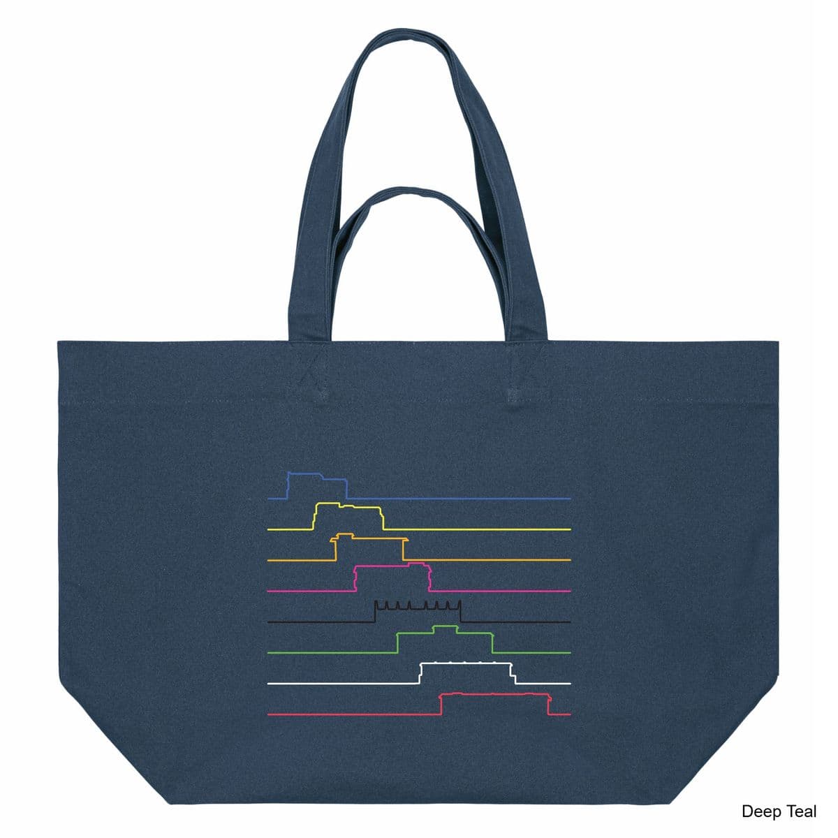 Deep Teal Ticket to Ride Shopping Bag