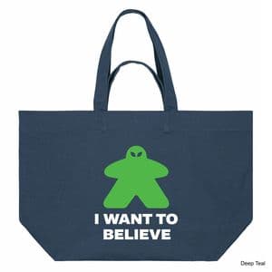 Deep Teal Alien Meeple Shopping Bag