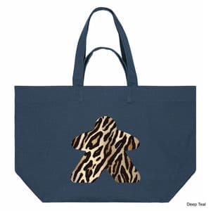 Deep Teal Animal Print Meeple Shopping Bag