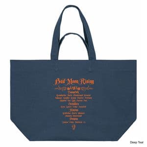 Deep Teal Bad Moon Rising Shopping Bag