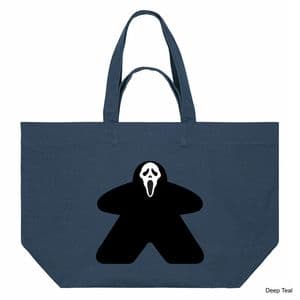 Deep Teal Ghost Face Meeple Shopping Bag