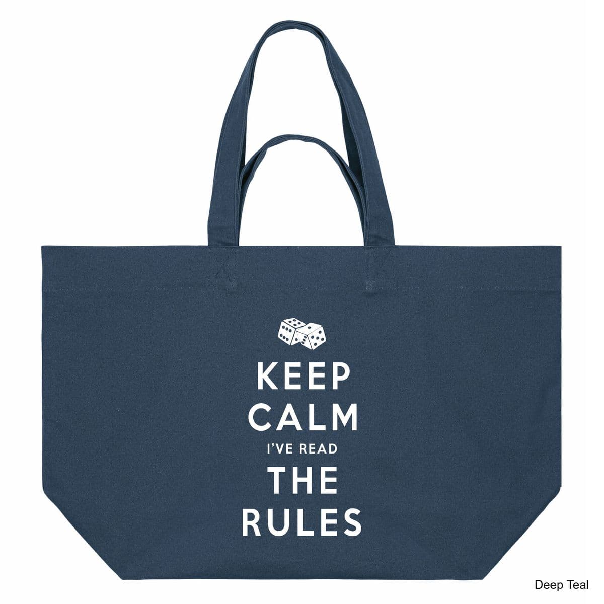 Deep Teal Keep Calm Shopping Bag