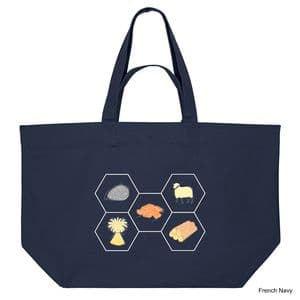 French Navy Catan Shopping Bag