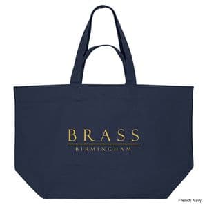 French Navy Brass Birmingham Shopping Bag