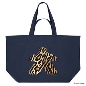 French Navy Animal Print Meeple Shopping Bag