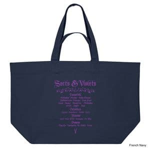 French Navy Sects & Violets Shopping Bag