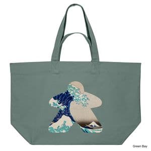 Green Bay Hokusai Wave Meeple Shopping Bag