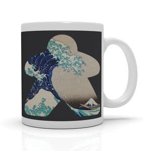 Heather Grey Hokusai Wave Meeple Mug