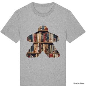 Heather Grey Book Meeple T-Shirt