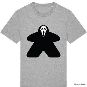 Heather Grey Ghost Face Meeple T-Shirt