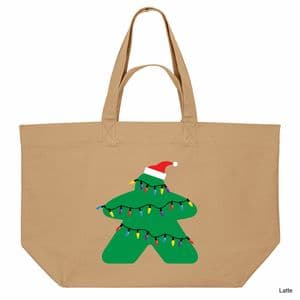 Latte Christmas Lights Meeple Shopping Bag