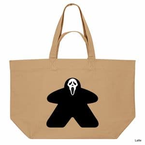 Latte Ghost Face Meeple Shopping Bag