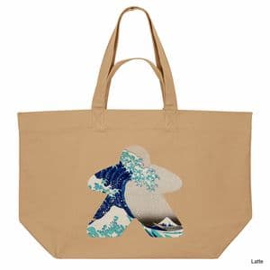 Latte Hokusai Wave Meeple Shopping Bag