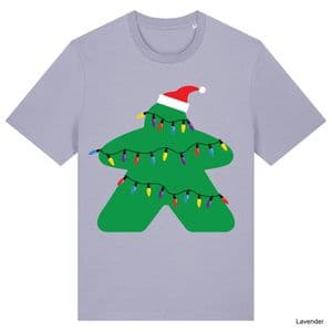 Lavender Christmas Lights Meeple T-Shirt