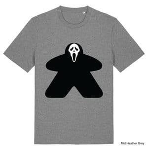 Mid Heather Grey Ghost Face Meeple T-Shirt