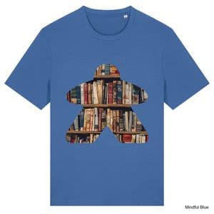 Mindful Blue Book Meeple T-Shirt