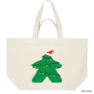 Natural Raw Christmas Lights Meeple Shopping Bag