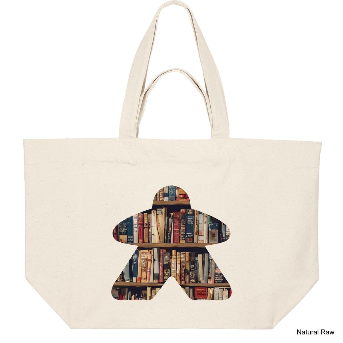 Natural Raw Book Meeple Shopping Bag