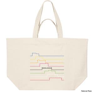 Natural Raw Ticket to Ride Shopping Bag