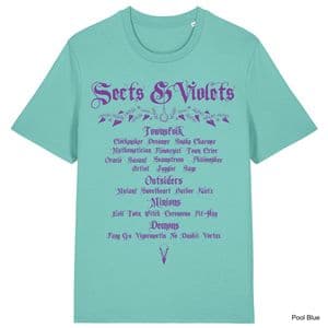 Pool Blue Sects & Violets T-Shirt