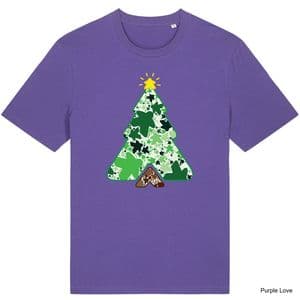 Purple Love Christmas Tree Meeple T-Shirt