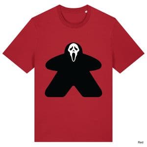 Red Ghost Face Meeple T-Shirt
