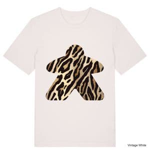 Vintage White Animal Print Meeple T-Shirt
