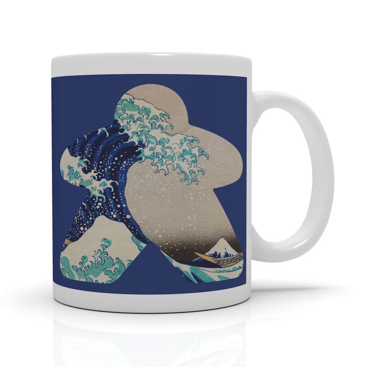 Worker Blue Hokusai Wave Meeple Mug