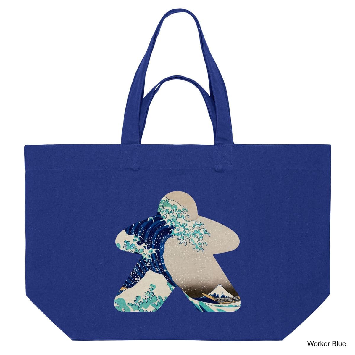 Worker Blue Hokusai Wave Meeple Shopping Bag