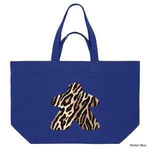 Worker Blue Animal Print Meeple Shopping Bag