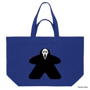Worker Blue Ghost Face Meeple Shopping Bag